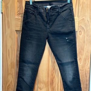 NSF The Slight Slim Boyfriend Distressed Black Jeans Sz 26